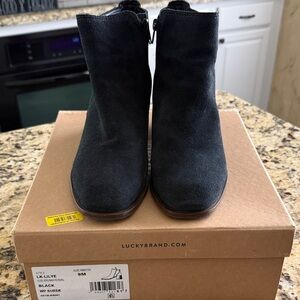 Lucky Brand Women's Black Suede Ankle Boots